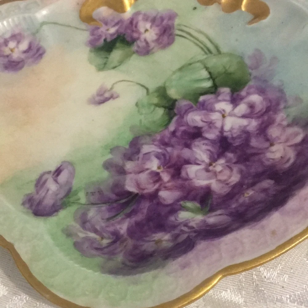 Antique Hand-Painted Porcelain Dish